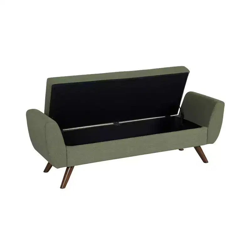 Banc de rangement moderne HomePop avec pieds en bois
