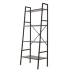 Étagère de rangement Jomeed rustique et moderne à 4 niveaux en bois et acier