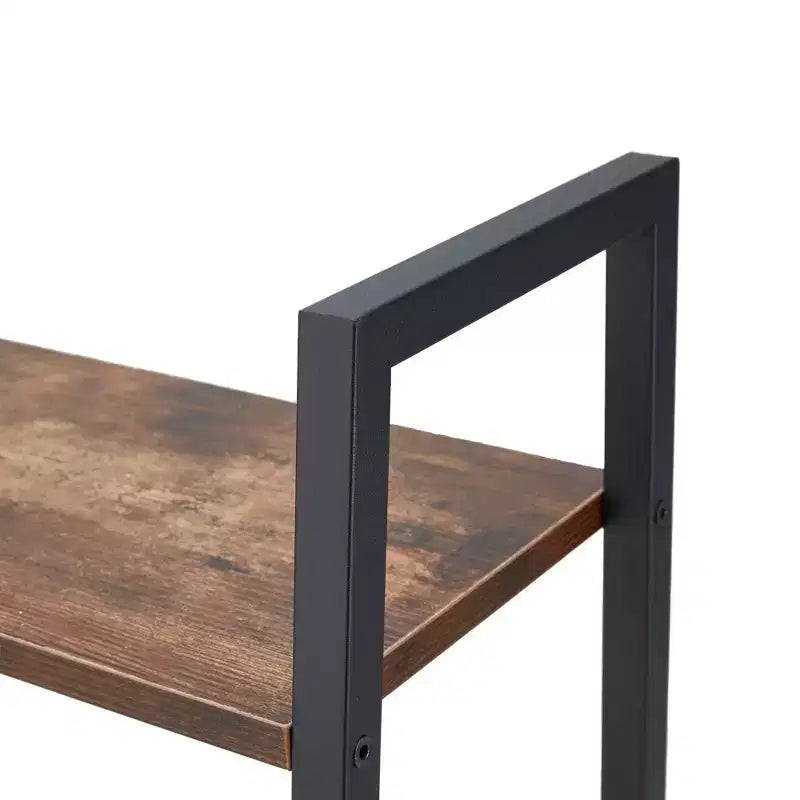 Étagère de rangement Jomeed rustique et moderne à 4 niveaux en bois et acier