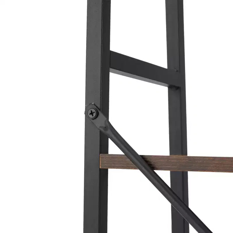 Étagère de rangement Jomeed rustique et moderne à 4 niveaux en bois et acier