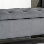 Banc de rangement ottoman capitonné HOMCOM, banc de lit rembourré avec accoudoirs roulés pour chambre à coucher, salon ou couloir