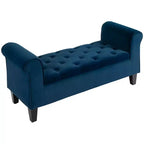 Banc de rangement ottoman capitonné HOMCOM, banc de lit rembourré avec accoudoirs roulés pour chambre à coucher, salon ou couloir
