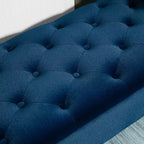 Banc de rangement ottoman capitonné HOMCOM, banc de lit rembourré avec accoudoirs roulés pour chambre à coucher, salon ou couloir