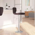 Merrick Lane Lot de deux tabourets de bar pivotants avec dossier à surpiqûres verticales et base chromée réglable avec repose-pieds