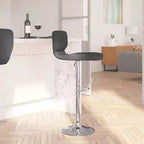 Merrick Lane Lot de deux tabourets de bar pivotants avec dossier à surpiqûres verticales et base chromée réglable avec repose-pieds
