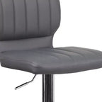 Merrick Lane Lot de deux tabourets de bar pivotants avec dossier à surpiqûres verticales et base chromée réglable avec repose-pieds
