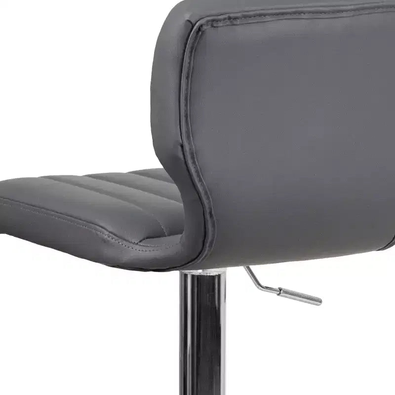 Merrick Lane Lot de deux tabourets de bar pivotants avec dossier à surpiqûres verticales et base chromée réglable avec repose-pieds
