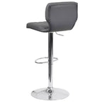 Merrick Lane Lot de deux tabourets de bar pivotants avec dossier à surpiqûres verticales et base chromée réglable avec repose-pieds
