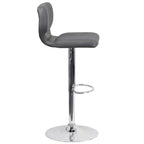 Merrick Lane Lot de deux tabourets de bar pivotants avec dossier à surpiqûres verticales et base chromée réglable avec repose-pieds