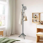 Porte-manteau en bois Costway, arbre d'entrée avec 8 crochets et 2 hauteurs réglables, gris/marron