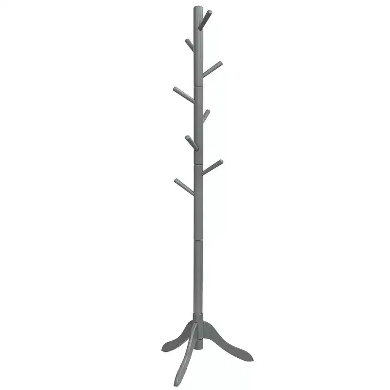 Porte-manteau en bois Costway, arbre d'entrée avec 8 crochets et 2 hauteurs réglables, gris/marron