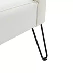 Eustacio Comtemporain Fauteuil d'appoint en similicuir capitonné avec pieds en métal | Karat Home