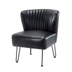 Eustacio Comtemporain Fauteuil d'appoint en similicuir capitonné avec pieds en métal | Karat Home