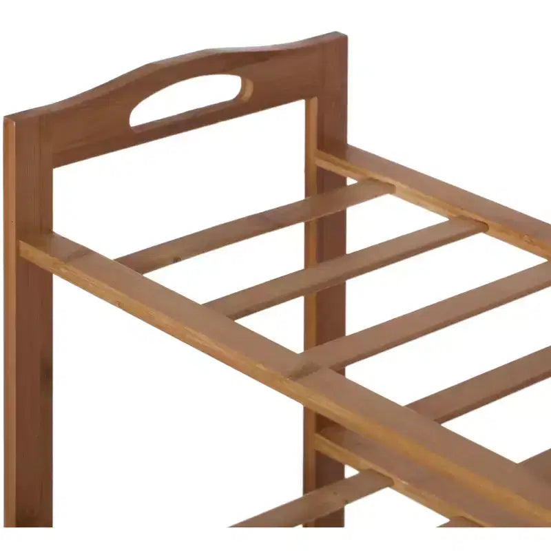 Range-chaussures de rangement en bambou Basicwise, étagère de rangement pour chaussures autoportante