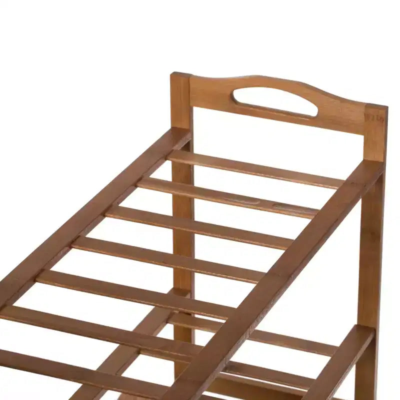 Range-chaussures de rangement en bambou Basicwise, étagère de rangement pour chaussures autoportante