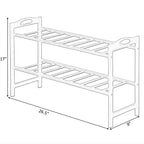 Range-chaussures de rangement en bambou Basicwise, étagère de rangement pour chaussures autoportante