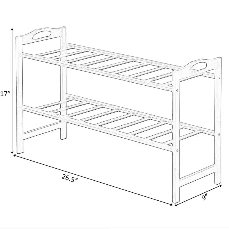 Range-chaussures de rangement en bambou Basicwise, étagère de rangement pour chaussures autoportante