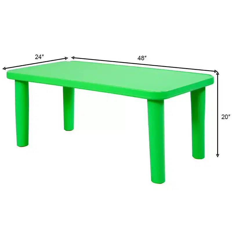 Costway Table portable en plastique pour enfants – Apprendre et jouer – Activité – École – Maison – Meuble vert