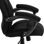 Chaise de bureau ergonomique exécutive Emma et Oliver à dossier haut avec base et accoudoirs en nylon argenté