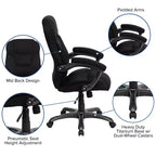 Chaise de bureau ergonomique exécutive Emma et Oliver à dossier haut avec base et accoudoirs en nylon argenté