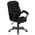 Chaise de bureau ergonomique exécutive Emma et Oliver à dossier haut avec base et accoudoirs en nylon argenté