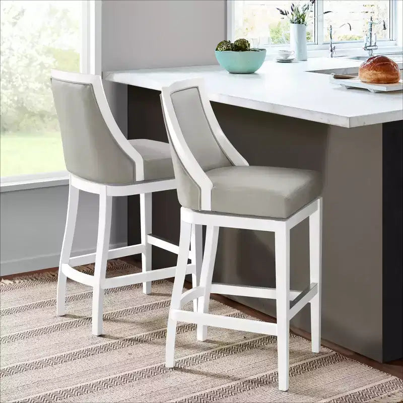 Lot de 2 tabourets de bar hauts Ellie avec dossier - Alaterre Furniture
