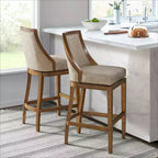 Lot de 2 tabourets de bar hauts Ellie avec dossier - Alaterre Furniture