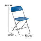Chaise pliante en plastique Emma et Oliver de 295 kg, qualité supérieure, pour maison et événements (lot de 4)