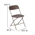 Chaise pliante en plastique Emma et Oliver de 295 kg, qualité supérieure, pour maison et événements (lot de 4)