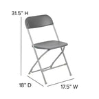 Chaise pliante en plastique Emma et Oliver de 295 kg, qualité supérieure, pour maison et événements (lot de 4)