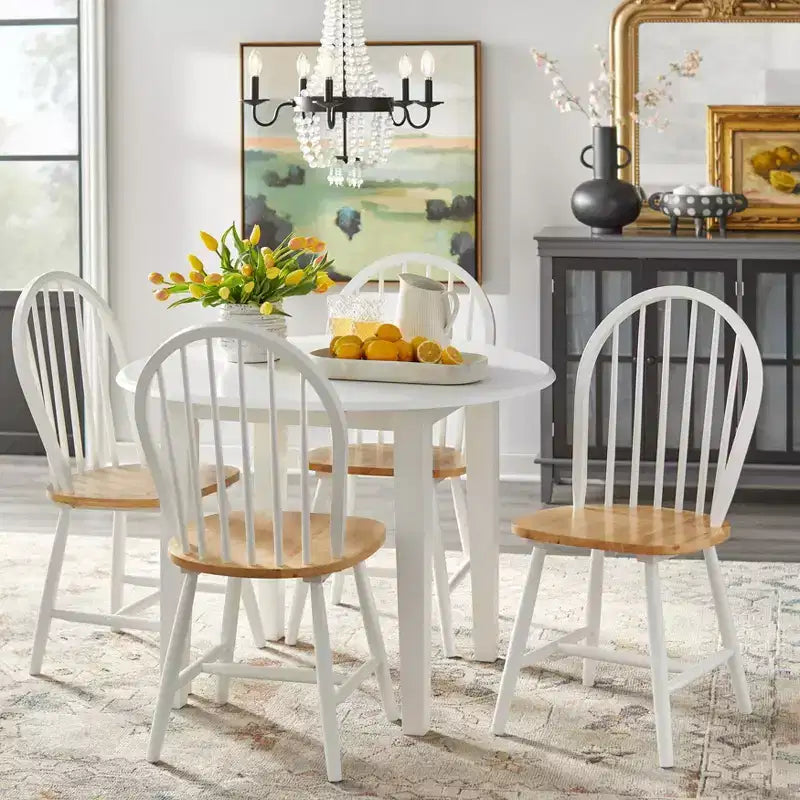 Lot de 2 chaises de salle à manger Windsor Buylateral en bois massif de style ferme à barreaux