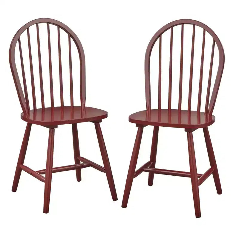 Lot de 2 chaises de salle à manger Windsor Buylateral en bois massif de style ferme à barreaux