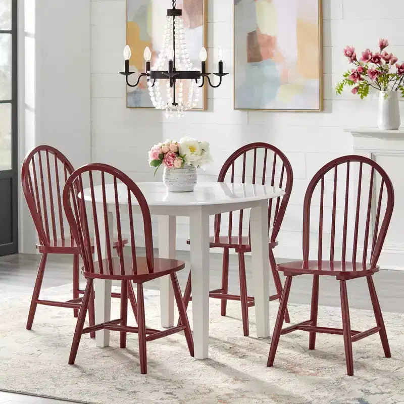 Lot de 2 chaises de salle à manger Windsor Buylateral en bois massif de style ferme à barreaux