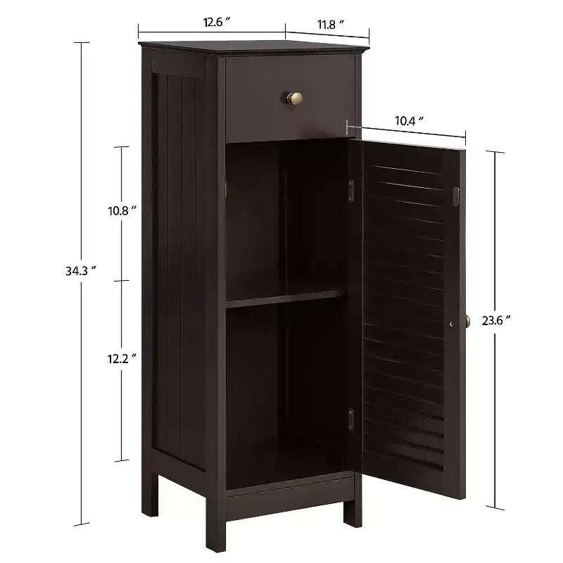 Meuble bas de salle de bain Yaheetech avec tiroir et porte à persienne unique