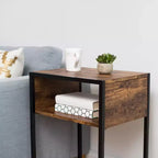 Table d'appoint IRIS USA en bois et métal, marron