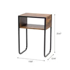 Table d'appoint IRIS USA en bois et métal, marron