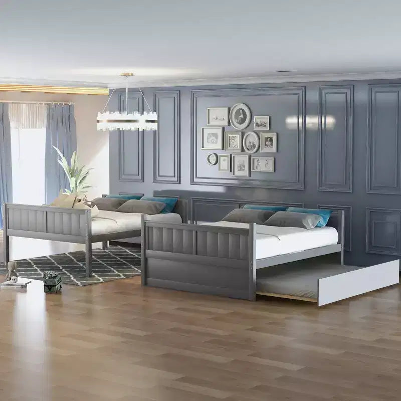 Lit superposé double avec lit gigogne double-ModernLuxe