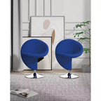 Ensemble de 2 fauteuils pivotants d'appoint Curl en mélange de laine - Manhattan Comfort