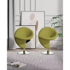 Ensemble de 2 fauteuils pivotants d'appoint Curl en mélange de laine - Manhattan Comfort