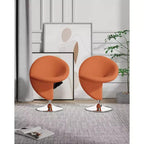 Ensemble de 2 fauteuils pivotants d'appoint Curl en mélange de laine - Manhattan Comfort