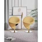 Ensemble de 2 fauteuils pivotants d'appoint Curl en mélange de laine - Manhattan Comfort