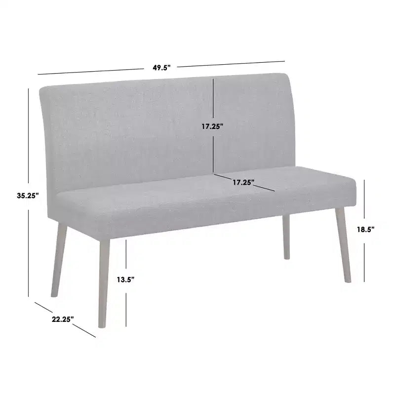 Banc de salle à manger capitonné Buylateral Ripton style Mid-Century Modern