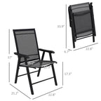 Lot de 4 chaises pliantes Outsunny au design simple et élégant, confortables pour la terrasse, le jardin et les voyages