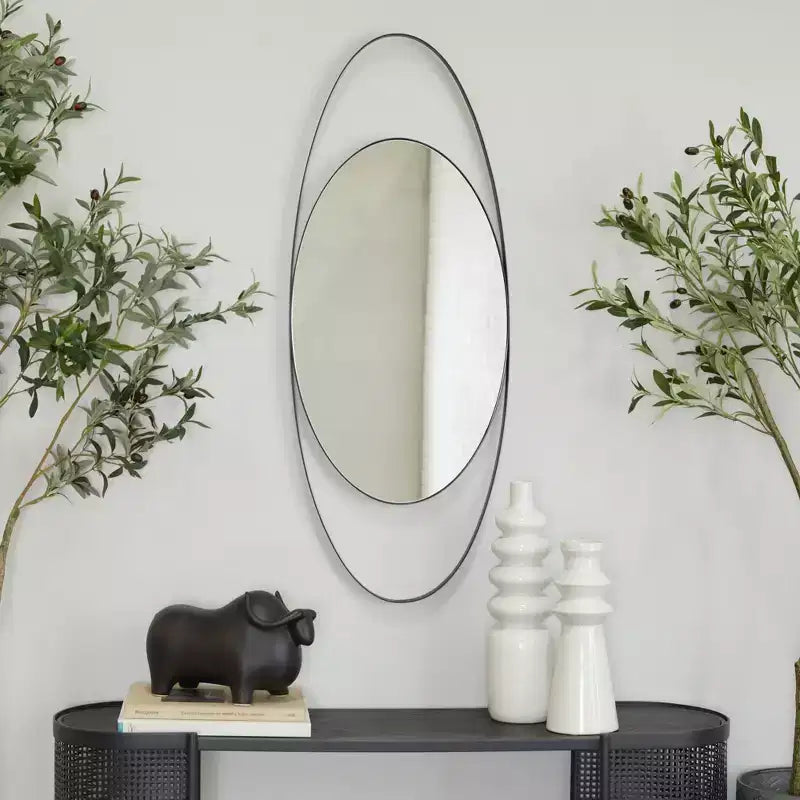 Miroir Mural Ovale en Métal - CosmoLiving by Cosmopolitan