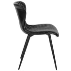 Emma et Oliver - Lot de 4 chaises contemporaines rembourrées en vinyle noir