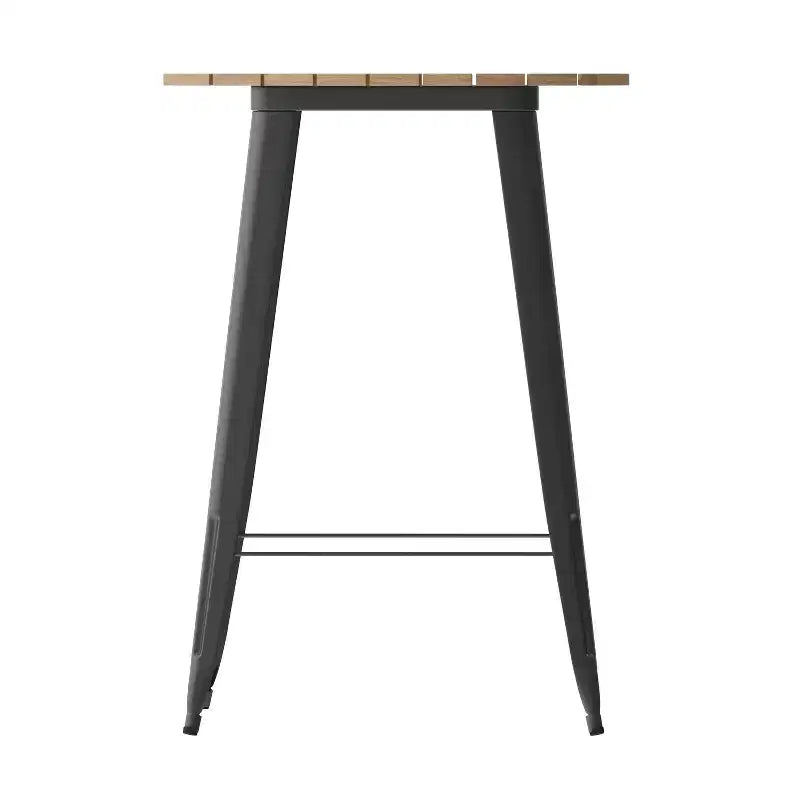Table de bar Emma et Oliver, 30" ronde, plateau en polyrésine tout temps avec base en acier, utilisation intérieure/extérieure