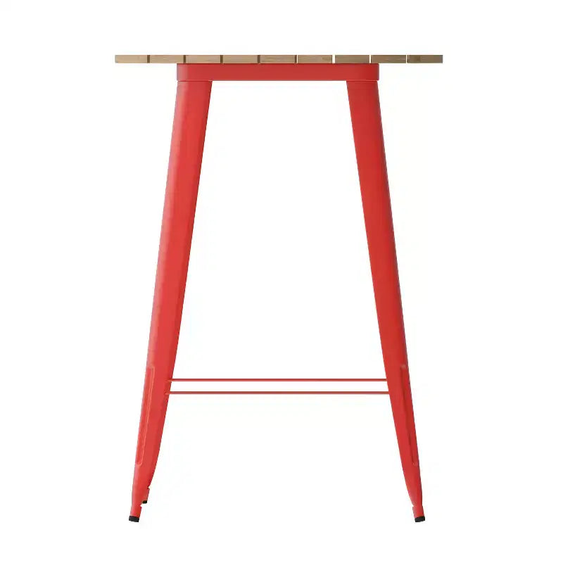 Table de bar Emma et Oliver, 30" ronde, plateau en polyrésine tout temps avec base en acier, utilisation intérieure/extérieure