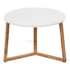 Table basse ronde en MDF Kate et Laurel Rioux, 26x26x18, blanc et naturel