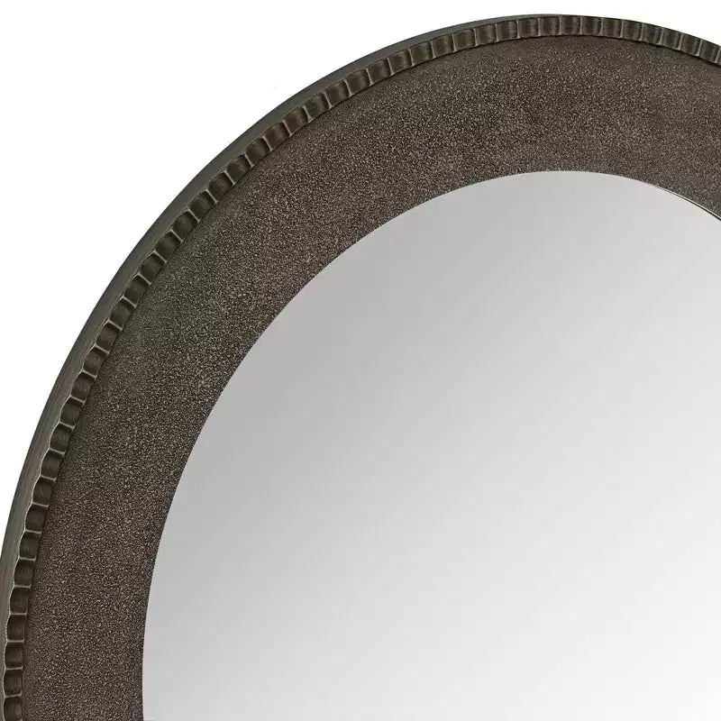 Miroir mural rond Uttermost Empire, finition argent mat métallisé, 34 po