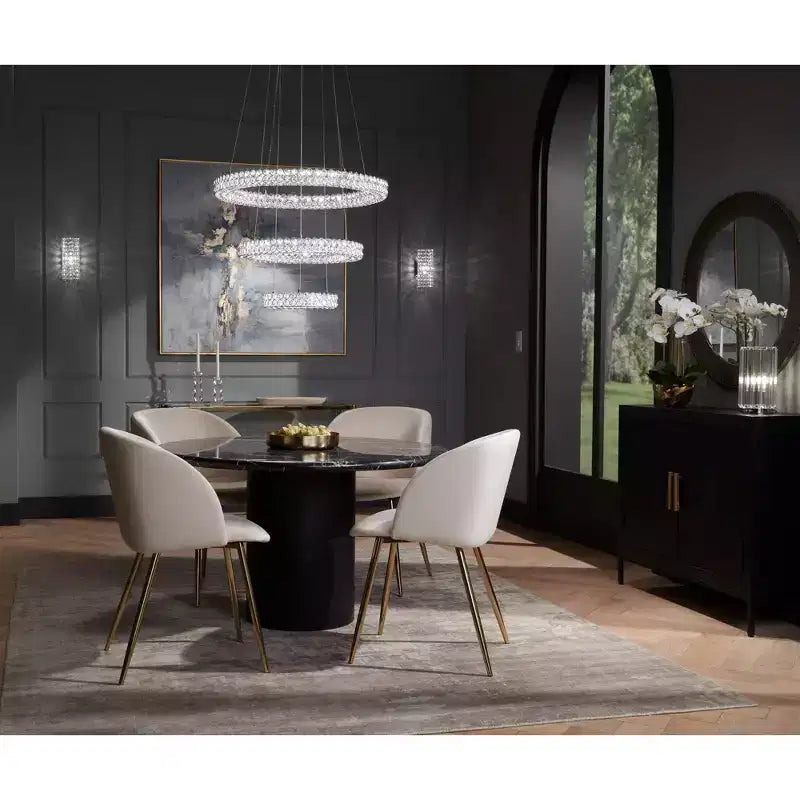 Miroir mural rond Uttermost Empire, finition argent mat métallisé, 34 po